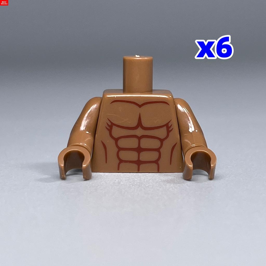 MOC Bricks dark skin 4cm Figure muscle beer Man torso belly Particles Assembled Building Blocks Children's Toys