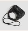 Women's Black 3D Pleated Crescent Crossbody Bag