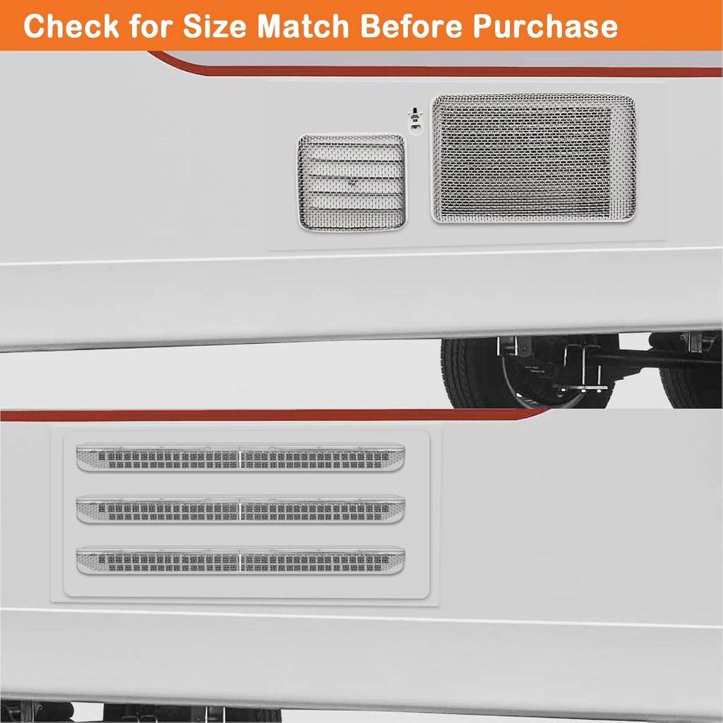 Eazy2HD 10 Pack Flying Ect Screen For RV Refrigerator And Furnace Vents - Stainless Steel Mesh With Tallation Tool And Silicone Rubber For Camper