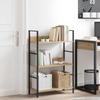 Bookshelf with 3 Shelves Oak Finish 60 * 27.6 * 90.5 cm Wood Based Material