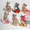 1PC Colorful Cute Cat Bronzing Relief Refrigerator Sticker Creative Cute Cat Home Decoration Refrigerator Sticker