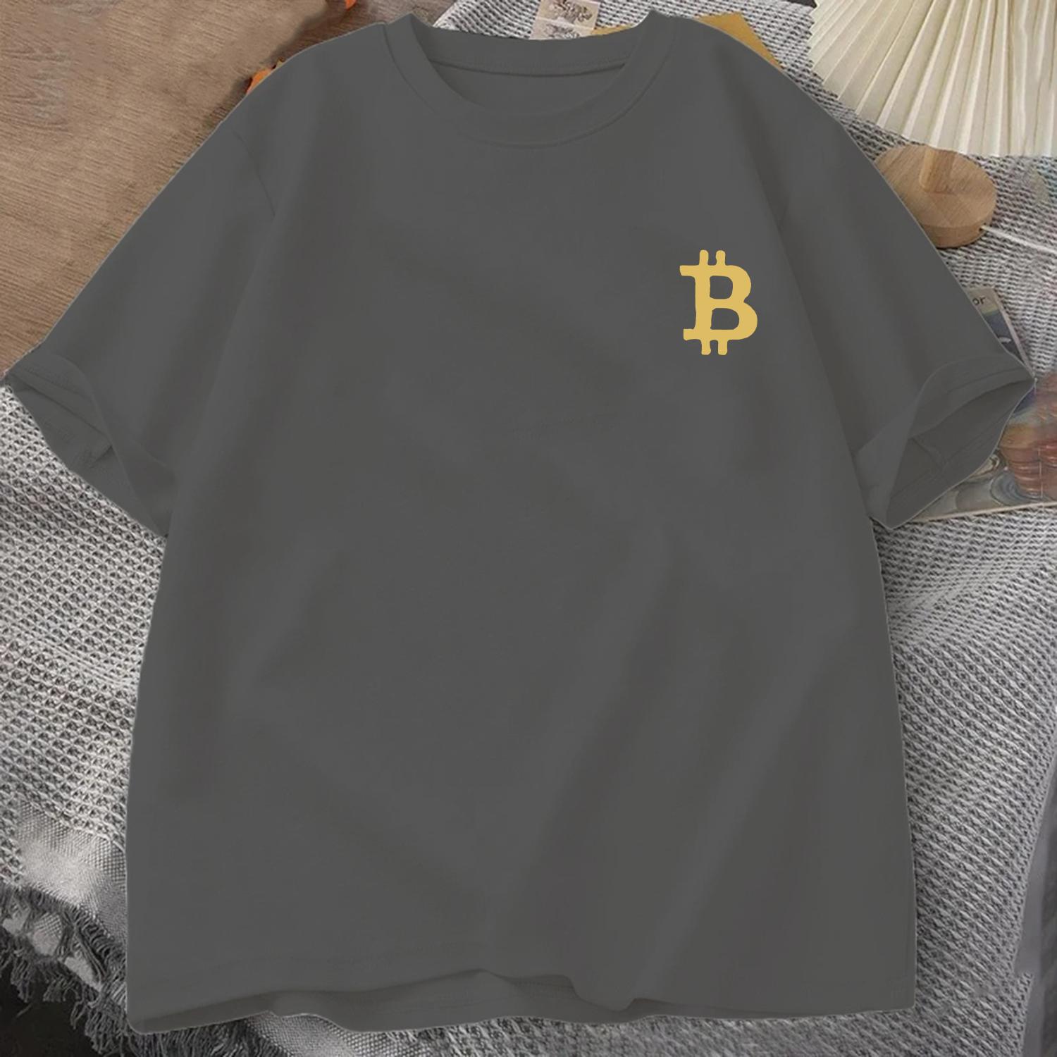 

Golden 3D Bitcoin Logo T-shirt Summer Men s Trucksuit Round Neck Short Sleeve Tops Cotton Sportswear Casual Fashion Sweatshirt 4XL