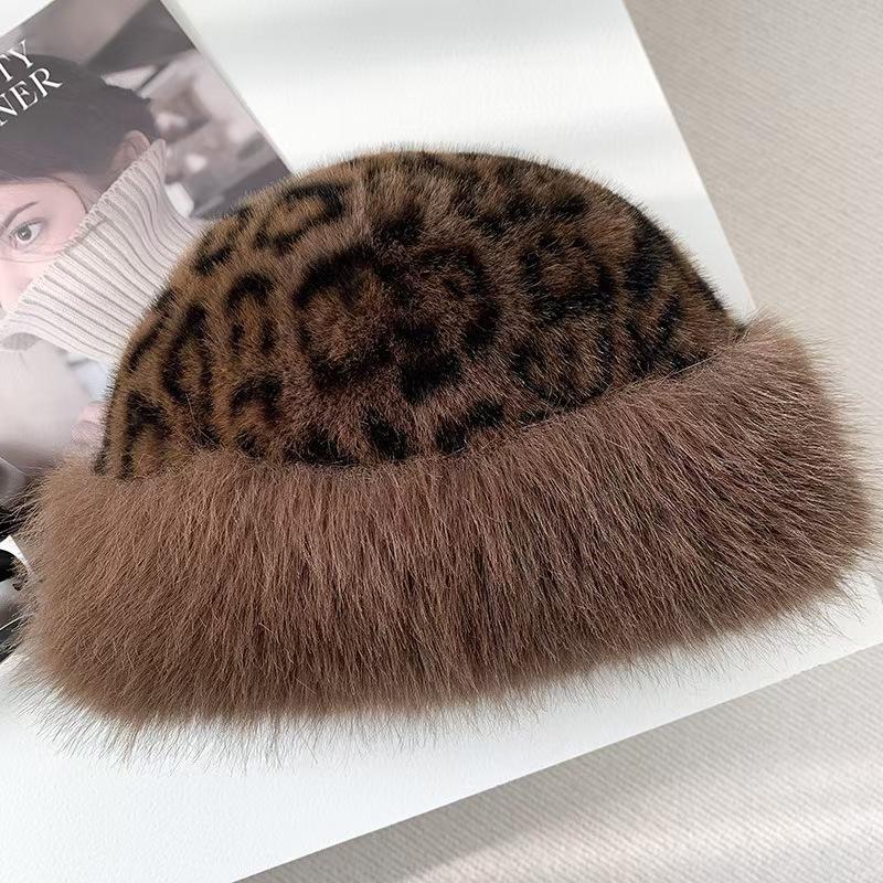 

Leopard Women Autumn Winter Hat Fisherman Fluffy Hats Thicken Outdoor Windproof Ear Protection Panama Hat Cap Chrismas Gifts