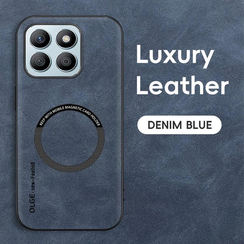 

For Honor X8B Fine Hole Sheepskin Magnetic TPU Soft Edge Anti-Drop Anti Fingerprint Phone Case For Honor X8B 5G синій