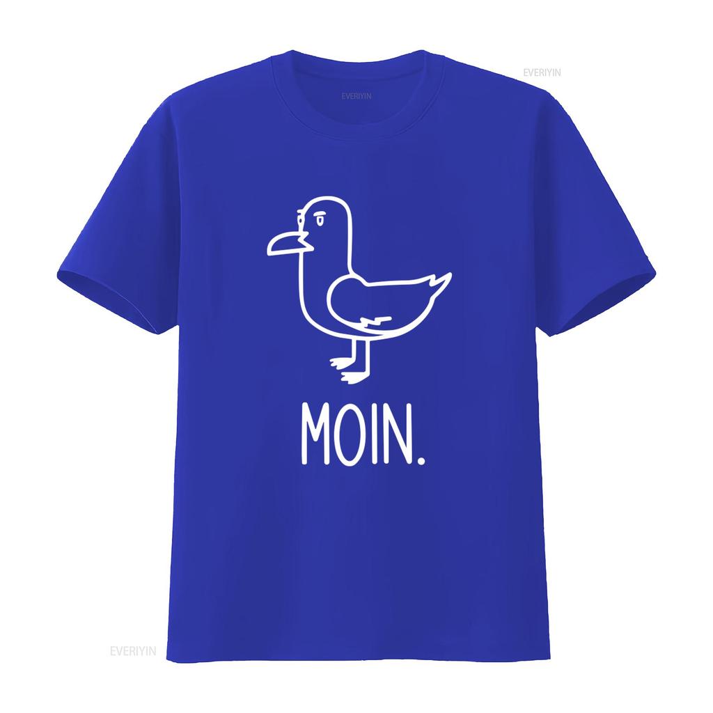 Mens Frontprint Moin Seagull T Shirt for Northern Lights Fun Saying Vintage Washed Comfortable Streetwear Designer Clothes