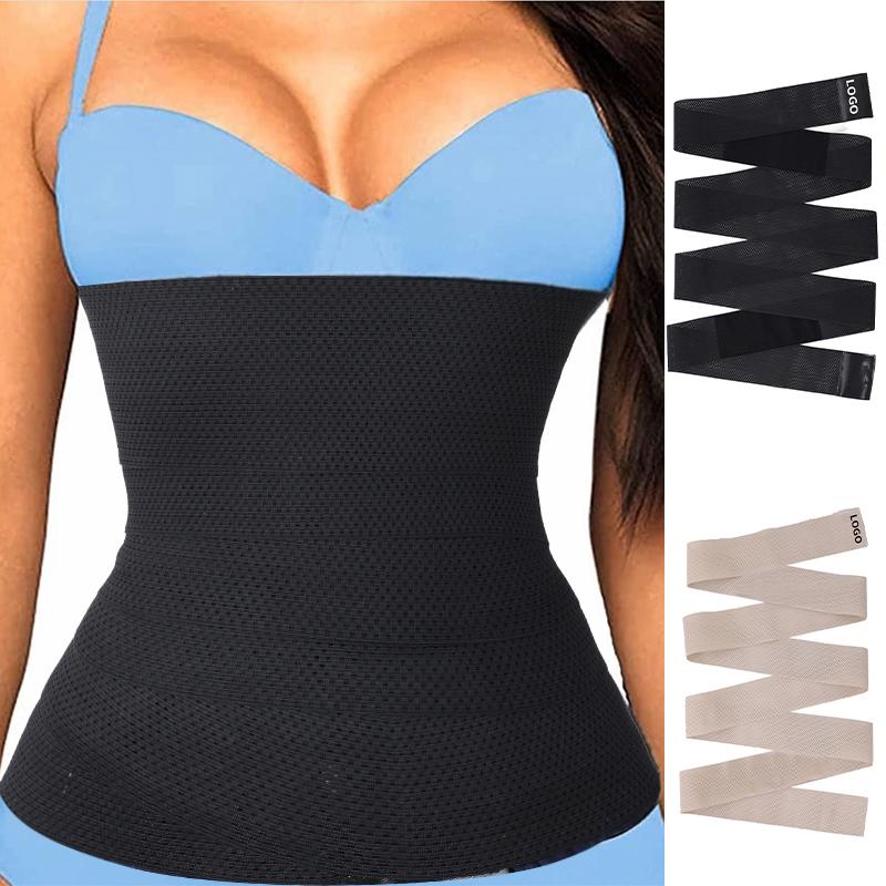 Custom Logo Flat Tummy Wrap Band 4 Meter Elastic Band Bandage Invisible Slimming Waist Trainer Body Wrap Shaper for Women
