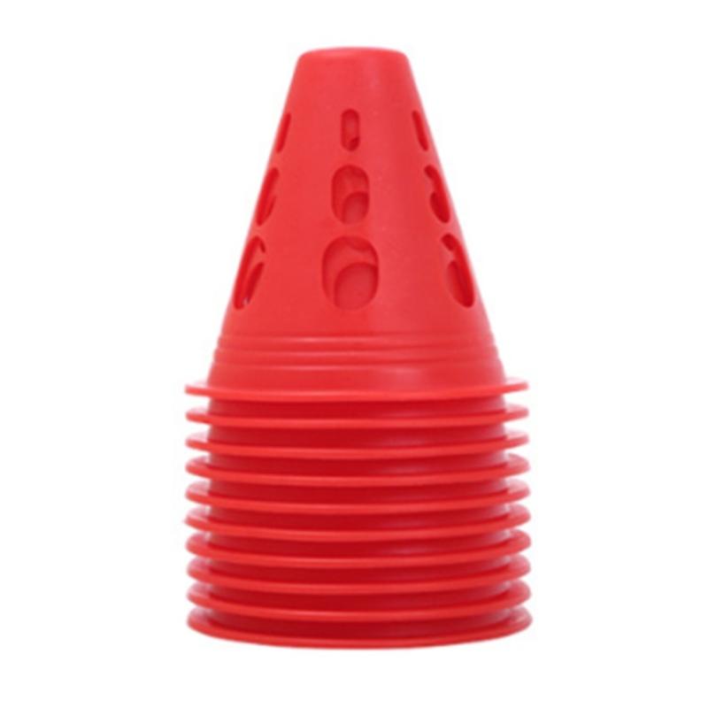 

Sports Cones, 10 Pack Sports Cones Training Cones Traffic Cones Roller Skating Obstacle Training Agility Marker Cones червоний
