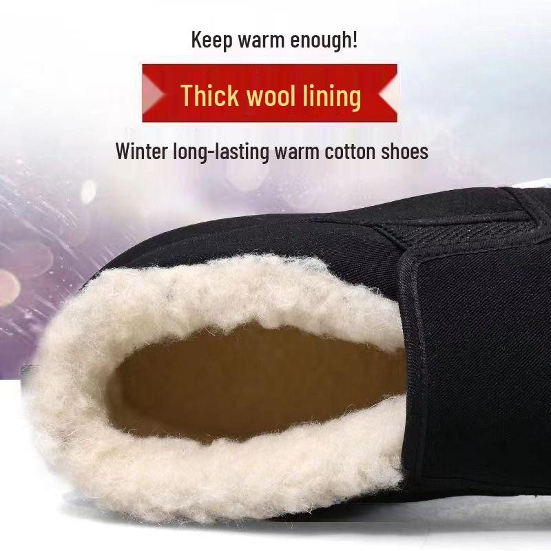 High-Top Fleece-Lined Winter Slip-On Shoes - Warm, Comfortable, and Cold-Proof.