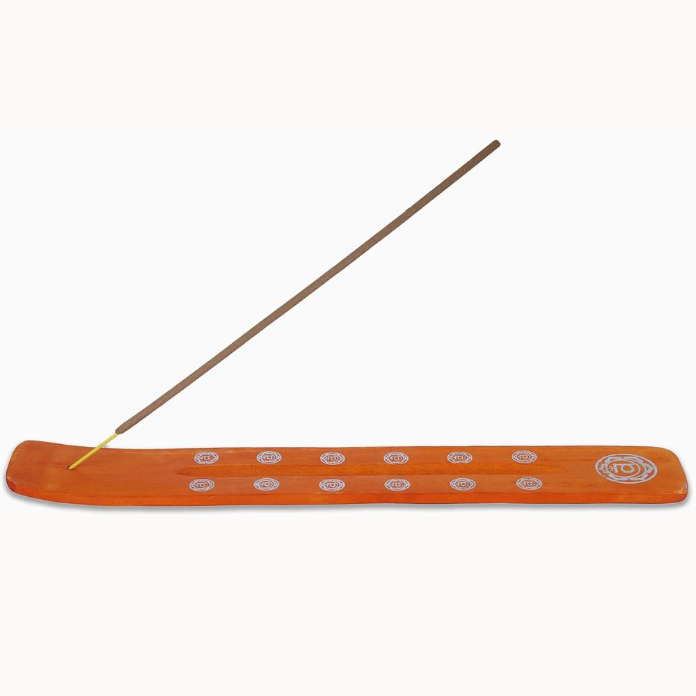 

Bless-International Традиционная-ручной-работы-курильница-деревянная-держатель-палочки-благовоний-подставка-уловитель-золы-для-ароматерапии-медитации-йоги (Оранжевый, Энергия) One Holder