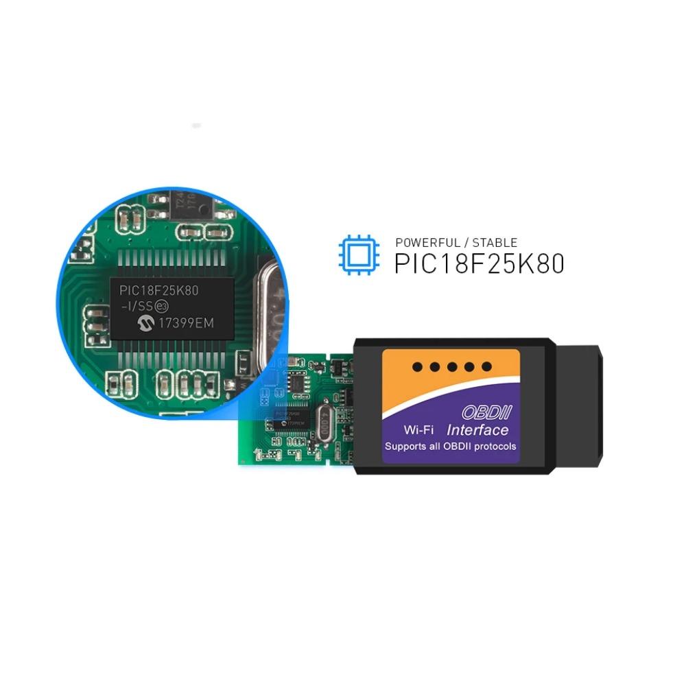 ELM327 V1.5 OBD2 Skener PIC18F25K80 BT/Wifi ELM327 OBD Nástroj pro diagnostiku automobilu Pro Android /IOS PK Vgate Icar2 Čtečka kódů