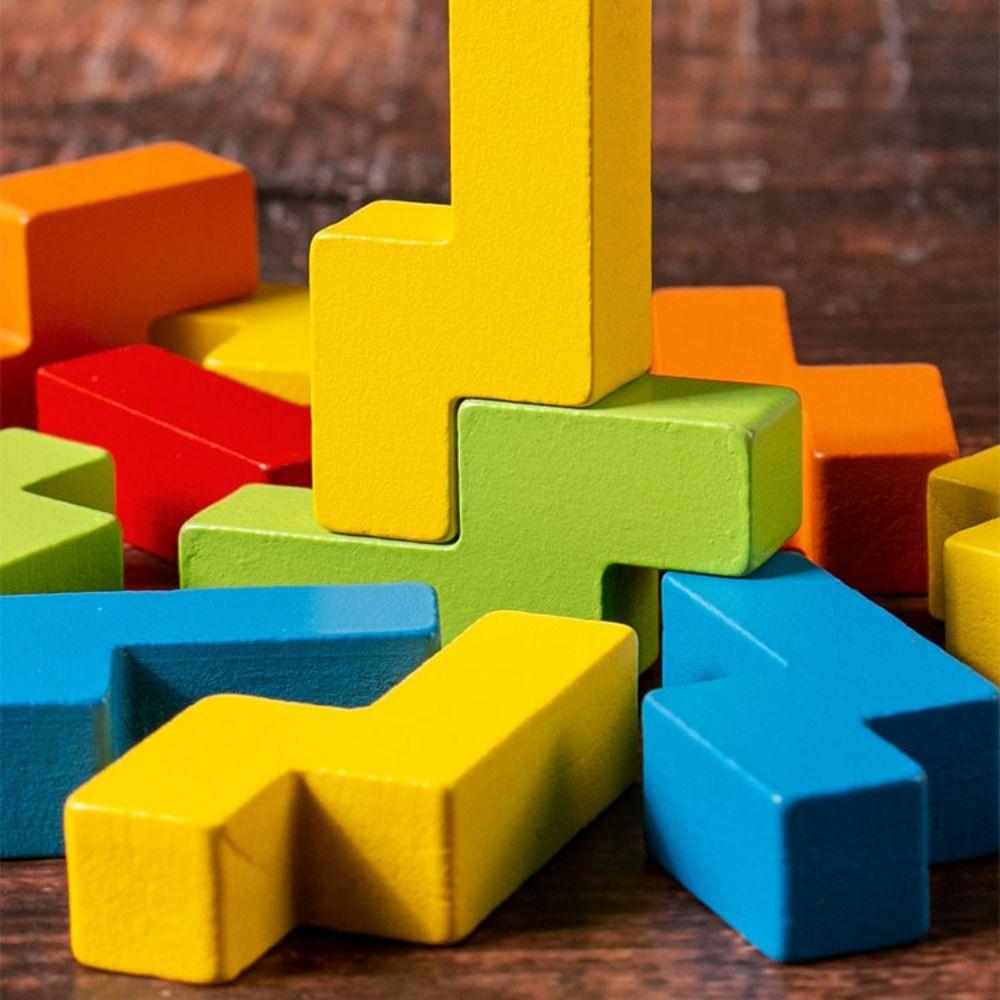 3D Wooden Building Block Box IQ 3D Wooden Puzzles IQ Puzzle Mind Brain Teaser  Kids Gifts