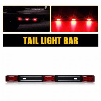 Red Stainless LED Rear Clearance ID Marker Light Bar Truck Trailer Tail Lights