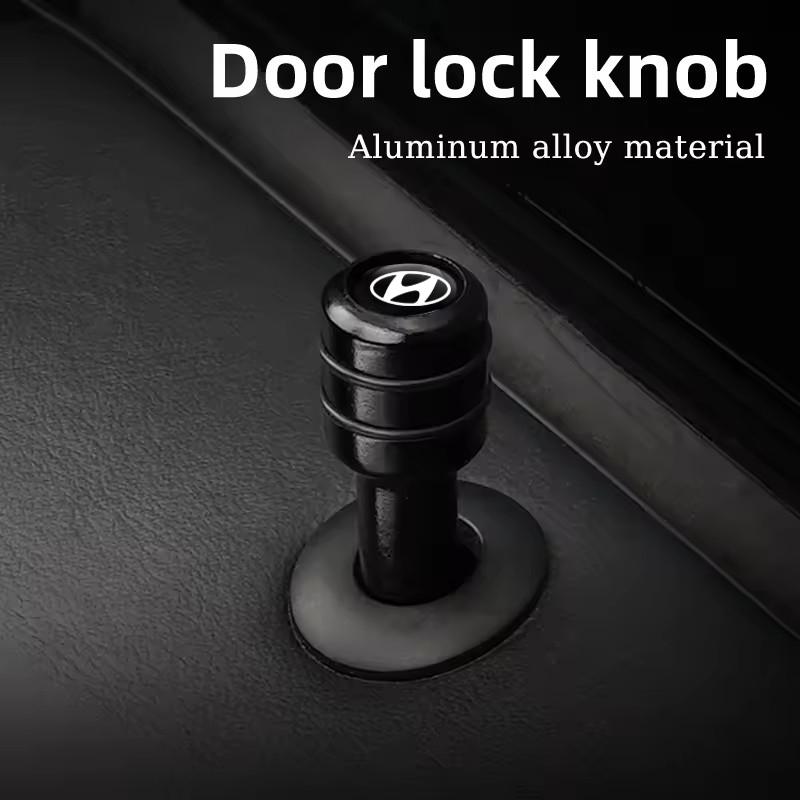 Car Logo for Hyundai Tucson Kona Elantra IX35 I20 I30 I10 I40 Accent Sonata Santa Fe Auto Door Lock Pins Knod Cover Decoration AD1