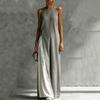 Women Sleeveless Loose Fit Maxi Dress with Pocket Color Block Design Casual Elegant Summer Long Dress