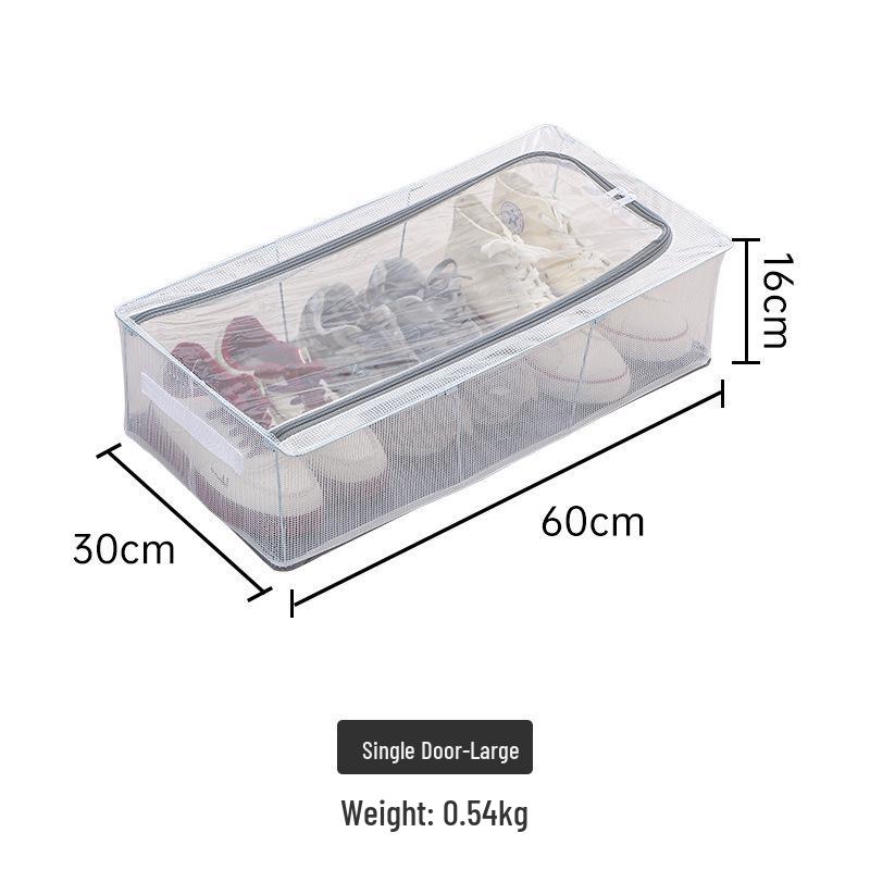 Прозрачный ящик для хранения обуви и ботинок со стальным каркасом - Складной Пыленепроницаемый Органайзер под кровать Не требует установки 1780₽