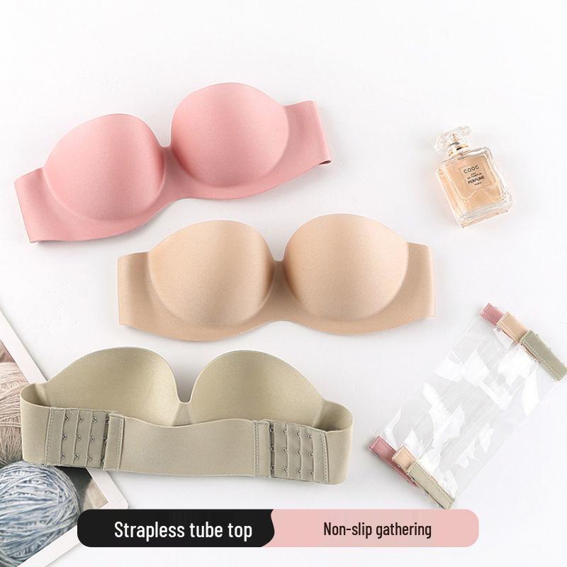 Reggiseno Push-Up Senza Spalline con Incrocio Senza Cuciture per Abiti da Sposa e da Sera