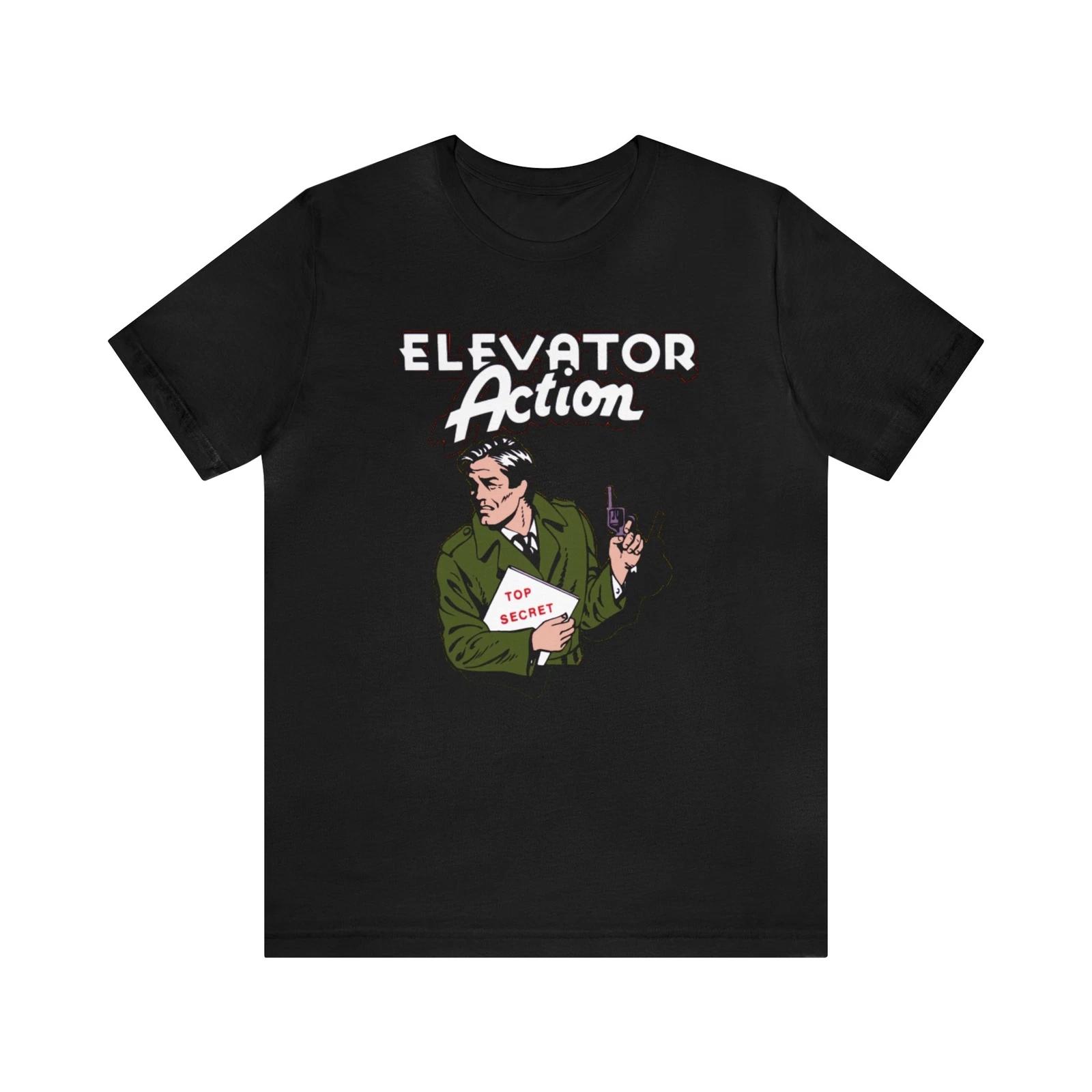 

Elevator Action NES Logo Pixel Art Retro Style Unisex Short Sleeve Tee 100% Cotton T-shirt Mens Tees Top 3XL