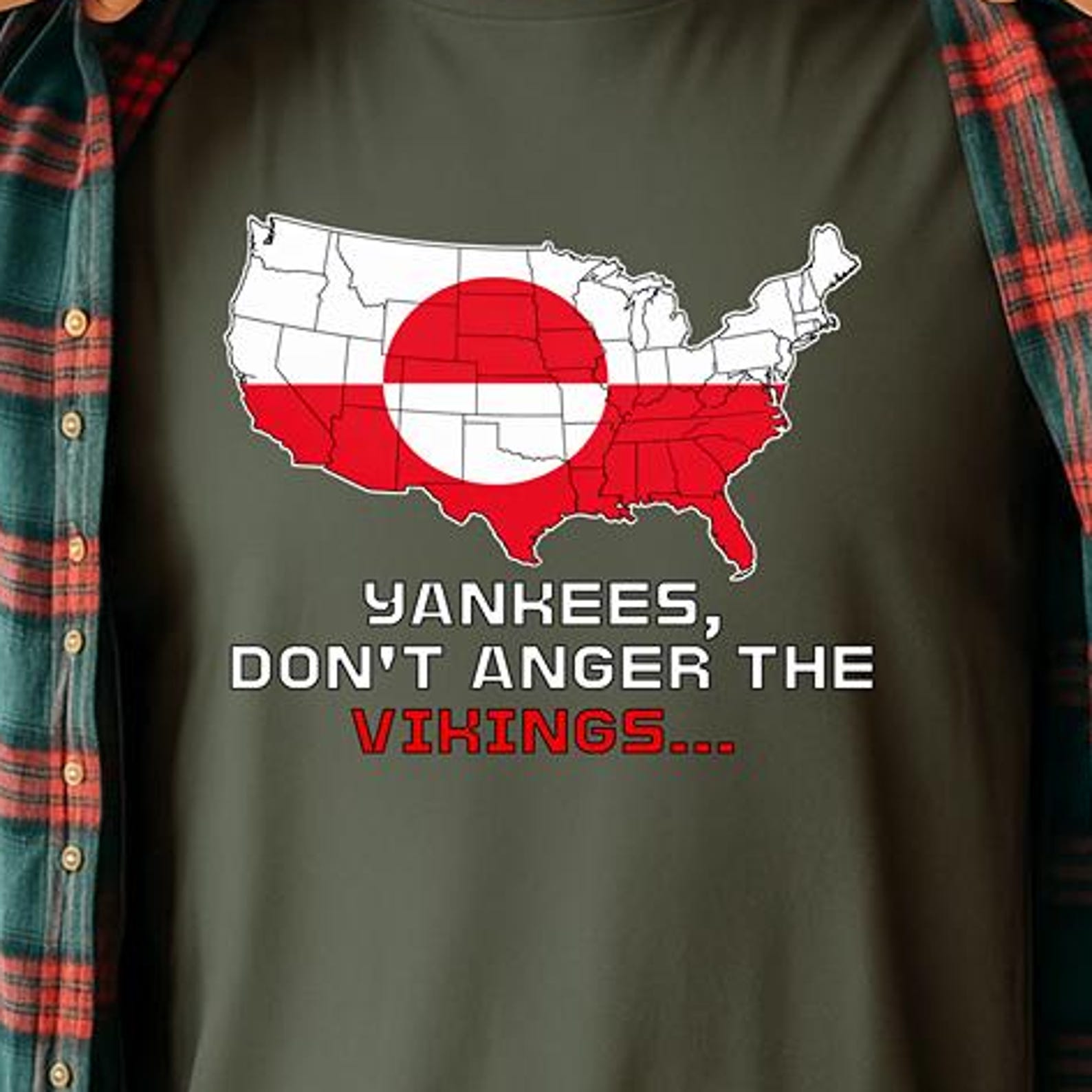 Political Protest T-Shirt, Anti-Imperialism Graphic Tee, Greenland Support M