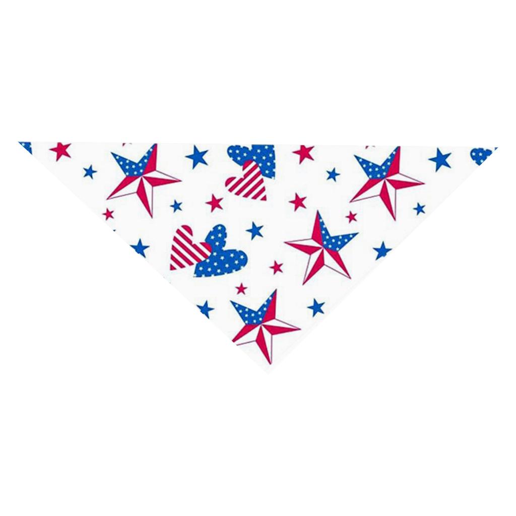 Pet Bandana with Distressed Flag Print Triangular Scarf for Dogs Adjustable Neck Accessory for Independence Day Outdoor Events