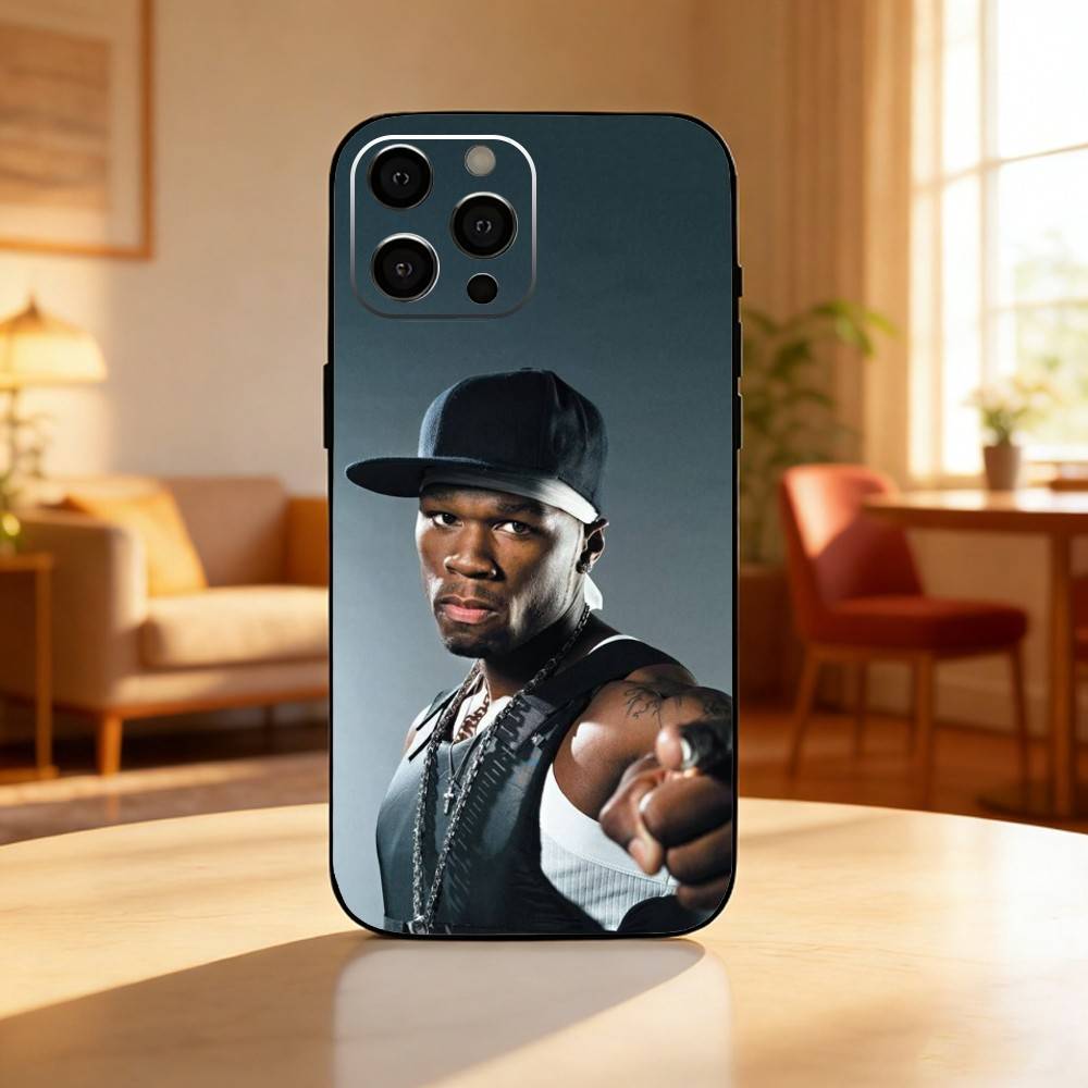 Rapper Hip Hop Street 50 C-Cent Phone Case For iPhone17,16,15,14,13,12 Plus,Max Soft Silicone Black Cover