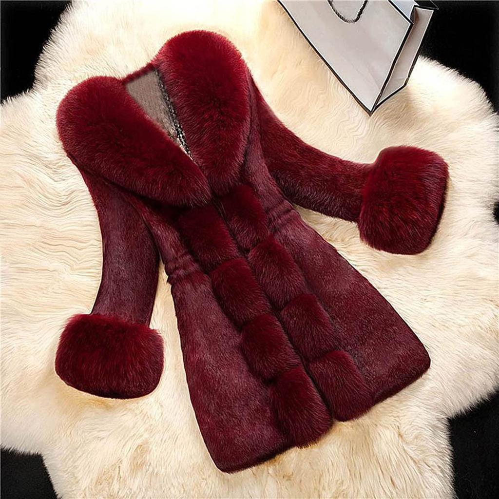 Women Plus Size Winter Lady Fauxr Coat Female Outwear Slim Jacket