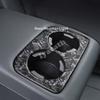 For Subaru Forester 2024 2025 2026 ABS Carbonfiber Interior Center Conlose Rear Row Seat Water Cup Holder Panle Cover Sticker
