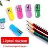 2.0 Mm Thin Lead Core Colorful Manual Pencil Sharpener for Students, Small Plastic Design