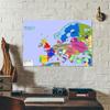1444 Historická politická mapa Evropy Canvas Print, Středověká historie Nástěnné umění pro Studovnu Hernu Kancelářskou Dekoraci, Vintage Vzdělávací Plakát Bez Rámečku