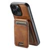 SUTENI H02 For iPhone 16 Pro Max Case Waxy Texture Leather+TPU Card Slots Kickstand Phone Cover