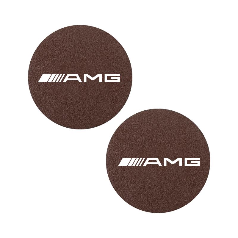 JBCR1 2Pcs Car Carbon Fiber Water Cup Mat Coaster Non Slip Pad For Mercedes Benz AMG W203 W206 W220 W205 W211 W212 W201 W168 W167 W169