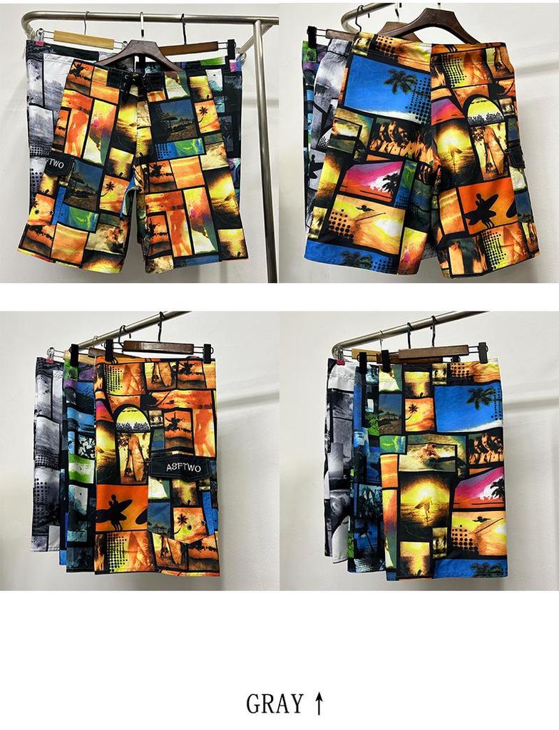 Men's 2025 Quick-Drying Camouflage Beach Shorts - Casual Surfing Five-Point Loose Fit Holiday Wear