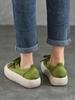 Johnature Genuine Leather Thick Soled Women's Shoes Casual Versatile Solid Color Flat Platform Shoes