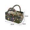 Floral Pattern Bento Handbags Patchwork Design Foldable Shopper Bag Portable Cotton Material Cosmetic Bag Home Textile Storage