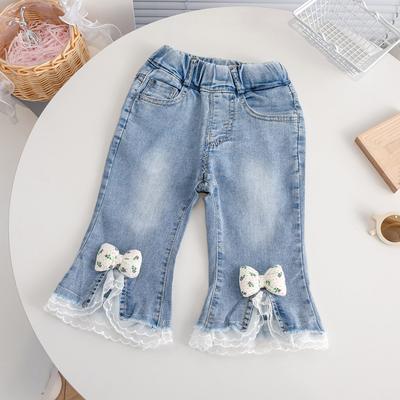 Baby Flared Jeans Summer Lace Elastic Denim Casual Pants