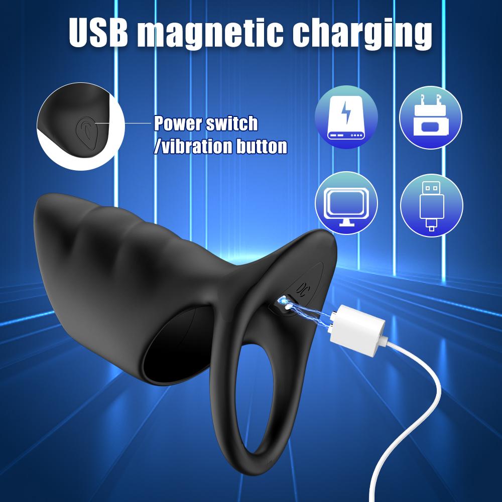 Penis Ring Cockring Vibrator Vaginal Stimulator Men Male Chastity Cock Rings Sleeve Sex Toys For Couple 10 Vibration Modes