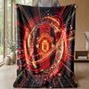 Manchester United Theme Blanket Soft Flannel Blanket Plush Throw Blanket Cozy Sofa Bed Blanket for Home Decor