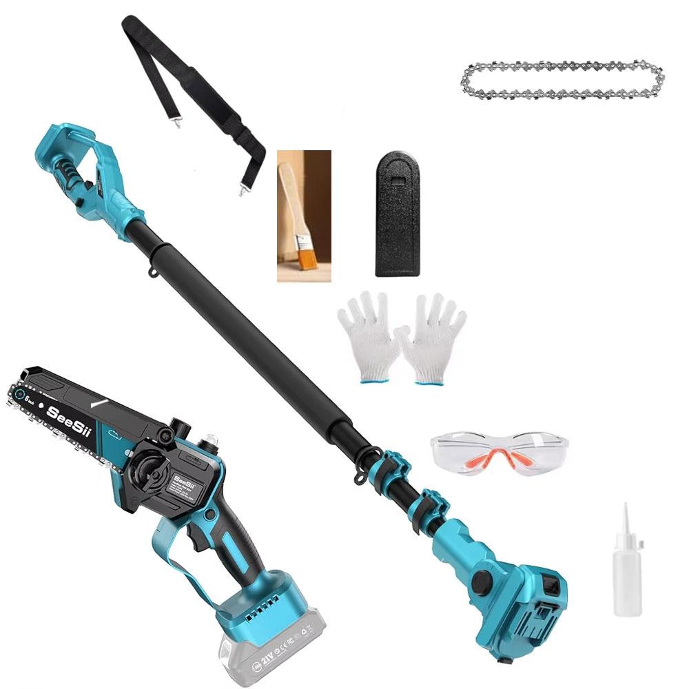 

Seesii Cordless 6 Extension Polesaw kit High Branch Saw Electric Chainsaw Garden Pruning Tools For Makita 18v battery pin NO battery
