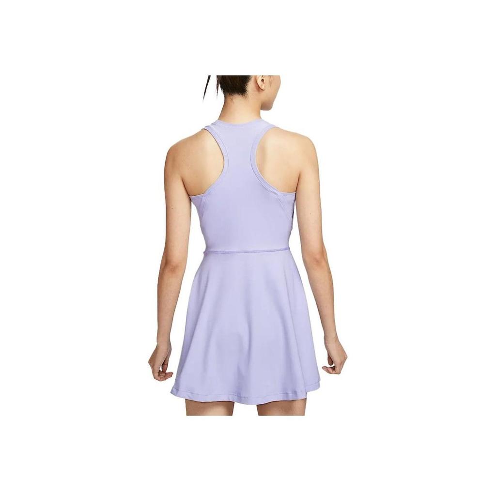 Nike Victory Dri-Fit Comfortable Stylish Fitted Round Neck Versatile Sleeveless Tennis Dress Women Dresses Light-Purple FQ1781-533