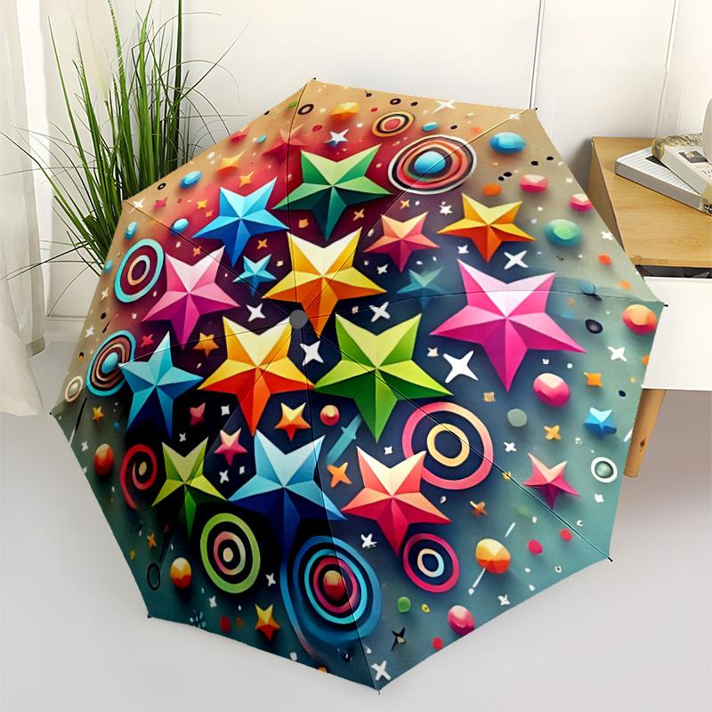 

1pc Cosmic Mandala Umbrella Portable Folding Umbrella Durable Iron Frame, Suitable for All Seasons Home Travel Outdoor yy260319056