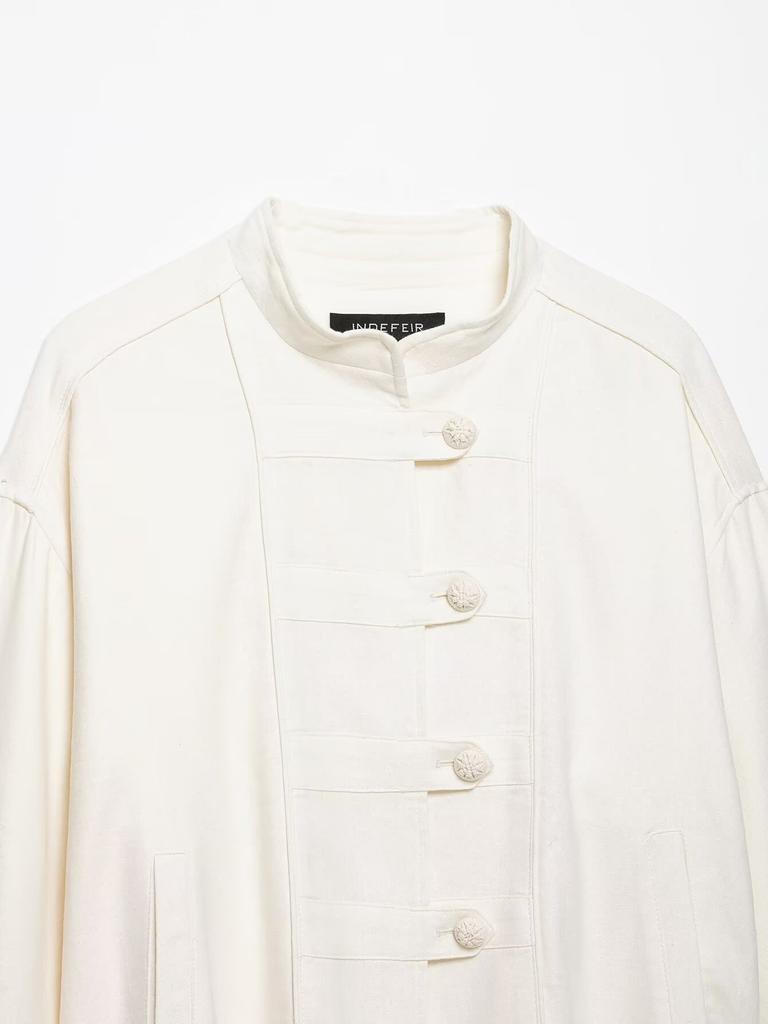 2026 Summer New European and American Cross-border Women's Street Fashion Linen Cord Knot Button Jacket W085 360851