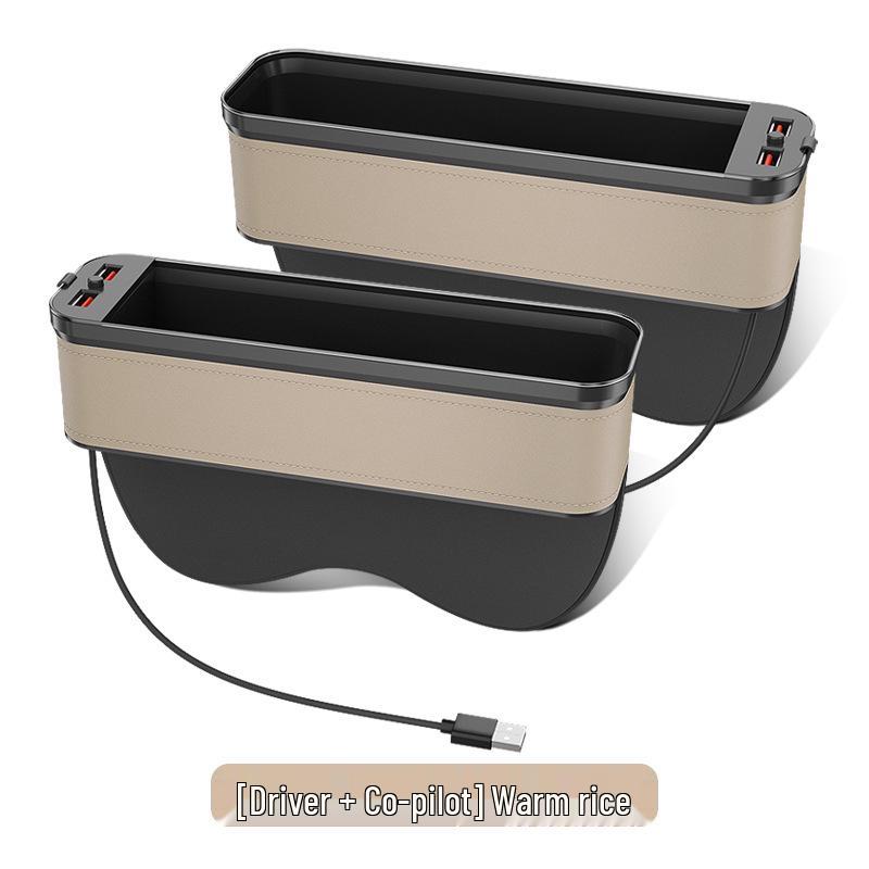 Car Seat Gap Organizer with Light & Charging Function