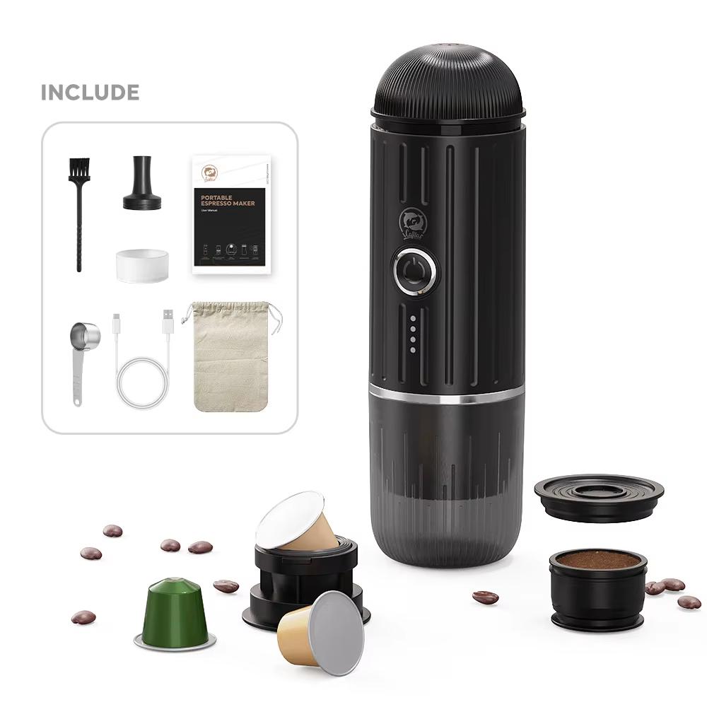 ME2218 Portable Wireless Espresso Machine 19Bar 7500mAh 2-in-1 Coffee Maker Compatible with Nespresso & Ground Coffee