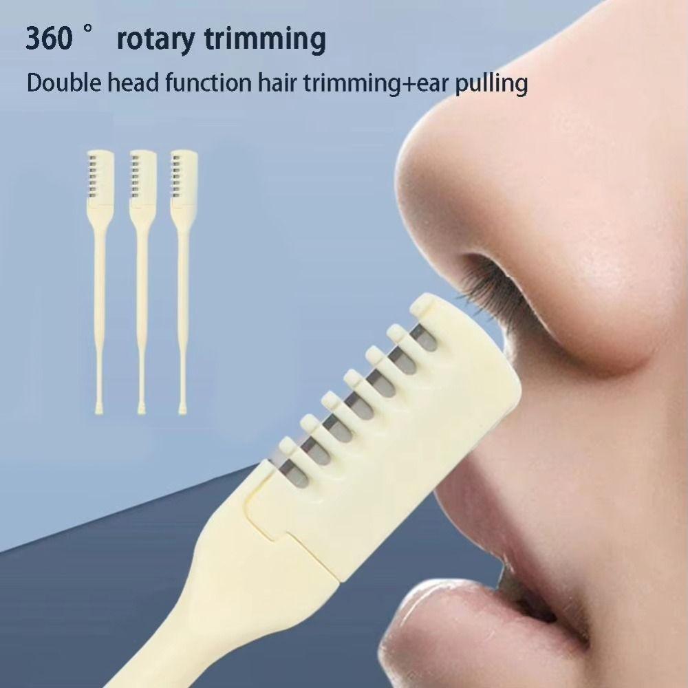 5PCS/10PCS Double Sided Nostril Cleaning Trimmer 360 Degree Nose Hair Scraper  Hair Removal