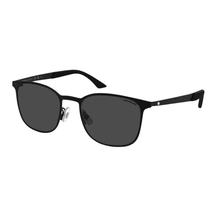 Montblanc Logo Metal Irregular Frame Sunglasses Men sunglasses Multicolor MB0331S Black