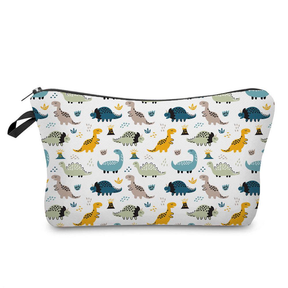 Women Dinosaur Print Cosmetic Bag Toiletries Organize Travel Storage Case
