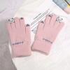 Winter Plush Gloves, Cycling Knitted Gloves, Autumn and Winter Cute Girls' Cold Resistant Gloves, Touch Screen Warm Gloves