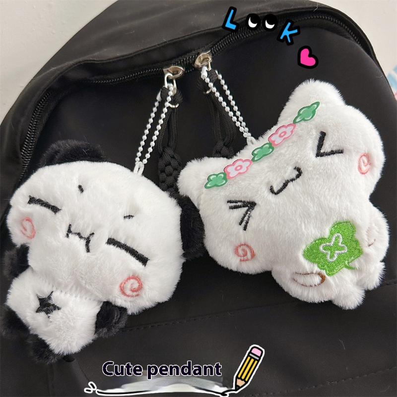 1 Pieza Animal de Dibujos Animados Conejo Panda Colgante de Peluche Llavero Kawaii Moda Llavero Para Mujeres Niñas Lindo Colgante para Mochila Accesorios