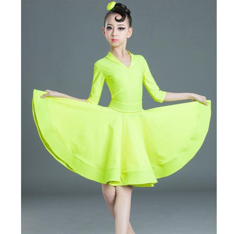 Girls Professional Latin Dancing Dress Kids Salsa Dance Wear Clothing Children's Performance Carnival Latin Stage Wear Clothes