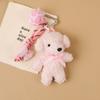 Cartoon Cute Girl Plush Bow Puppy Doll Pendant Bow Teddy Puppy Bag Pendant Keychain
