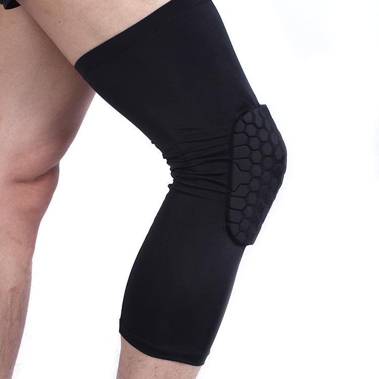 

Спортивные рукава для ног из эластичного материала «соты», растягивающегося в четырех направлениях: Дышащие наколенники из лайкры для баскетбола, футбола, противоударная защита Medium (Single) чёрный
